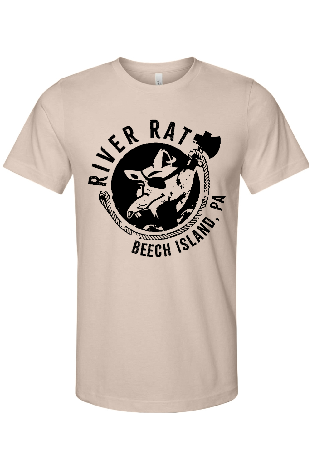 Beech Island River Rat Black Bella + Canvas Jersey Tee