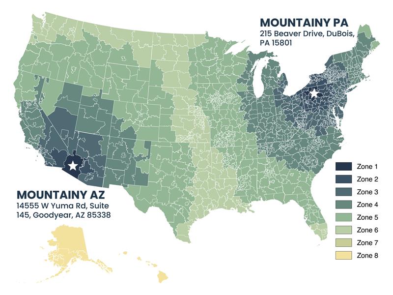 Merged Service Coverage Map - Mountainy PA & AZ